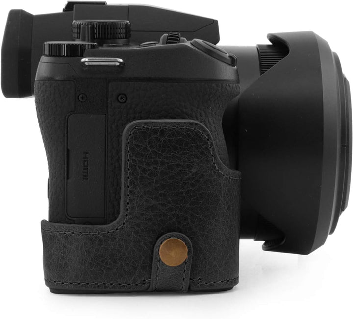 MegaGear MG1681 Ever Ready Kameratasche aus echtem Leder, kompatibel mit Leica V-Lux 5, Panasonic Lu