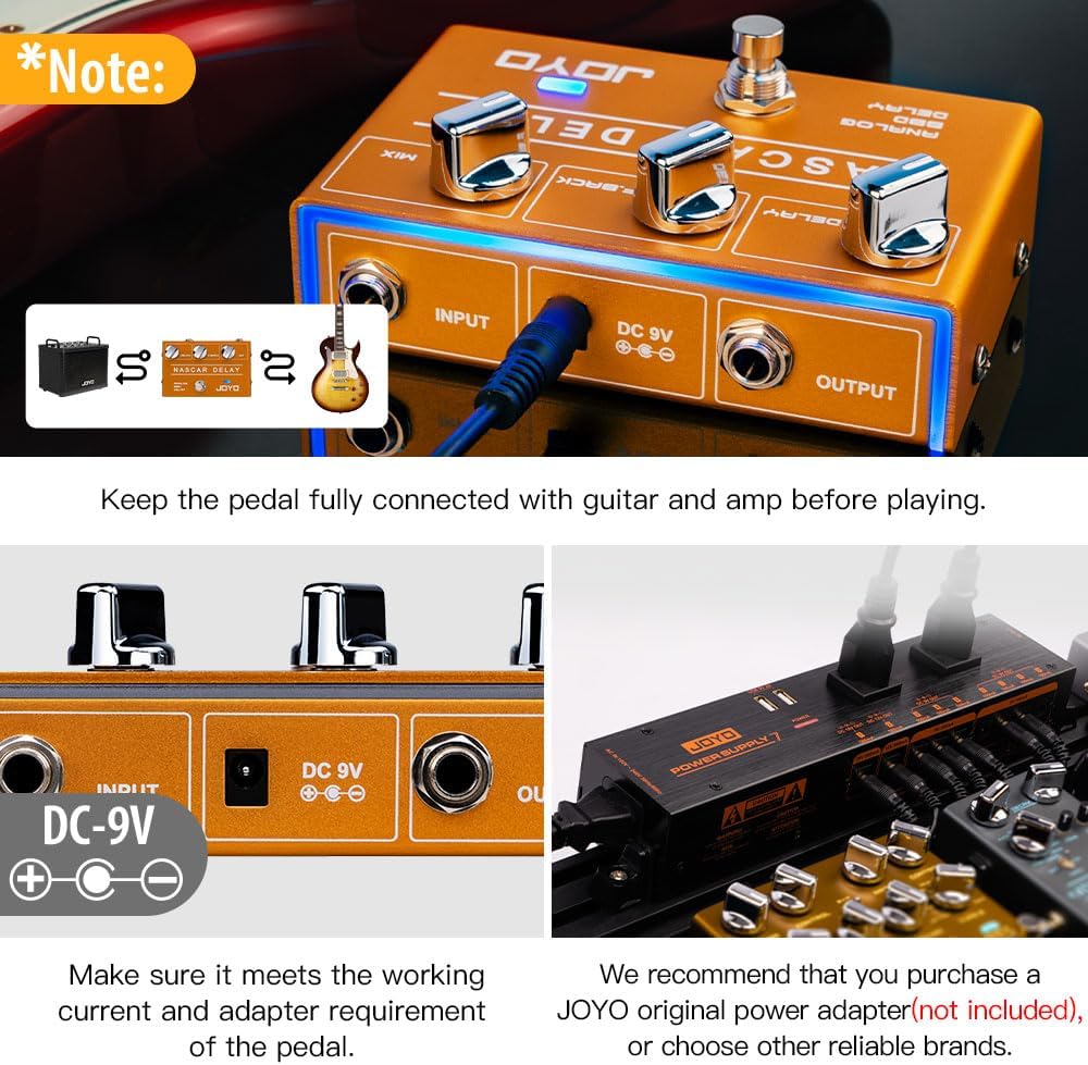 JOYO Analoges Delay-Effektpedal der R-Serie, Vintage, warmer natürlicher Klang für sentimentale E-Gi