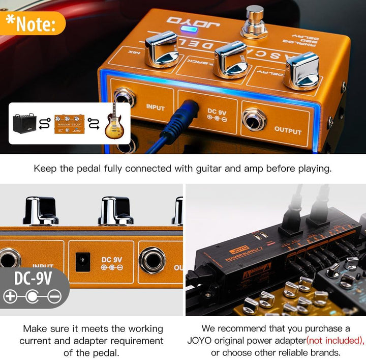 JOYO Analoges Delay-Effektpedal der R-Serie, Vintage, warmer natürlicher Klang für sentimentale E-Gi