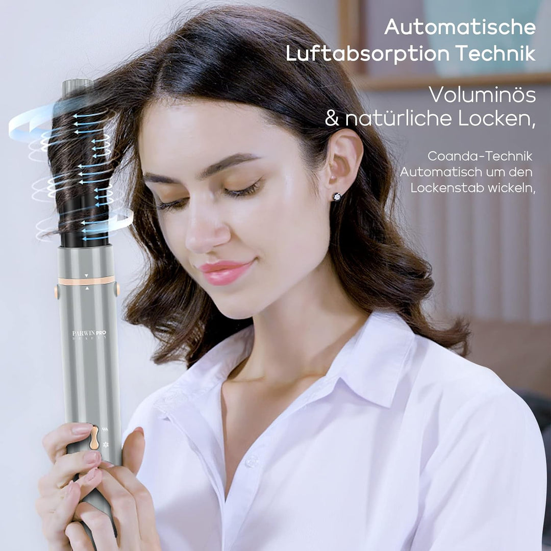 5 IN 1 MaxAIR Styler, PARWIN PRO BEAUTY Haartrockner Warmluftbürste Set, Rundbürstenföhn, Lockenstab