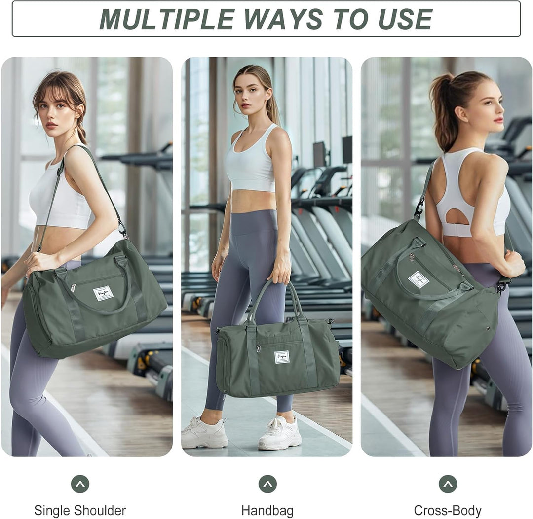 HYC00 Sport Duffel Bag Damen Handgepäck Sporttasche für Damen Herren mit Nassfach & Schuhfach, Reise