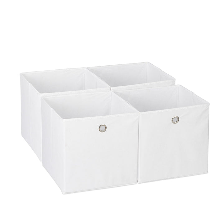 Relaxdays Aufbewahrungsbox 4er Set, Faltbare Regalboxen, HxBxT: 30 x 30 x 30 cm, Grifflöcher, Faltbo
