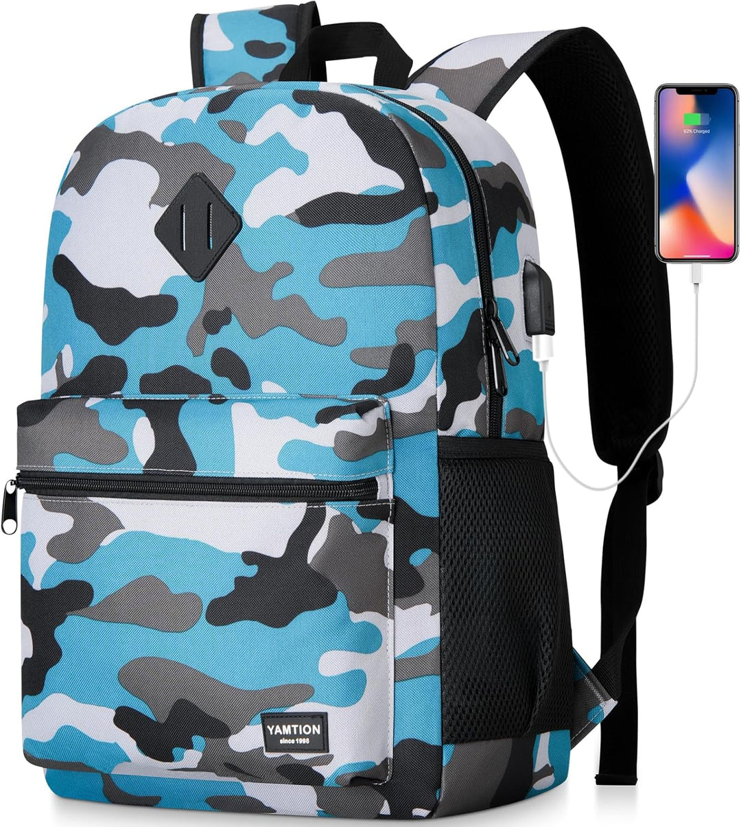 YAMTION 17,3 Zoll Schulrucksack Jungen Teenager Rucksack Laptop Herren,Schulranzen Schultasche für U