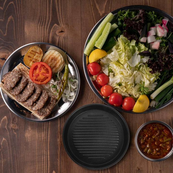 Luxshiny Antihaft Grillpfanne 21.5X21.5 Cm Aluminium Outdoor Camping Grillplatte Für Gasherd Und Hol