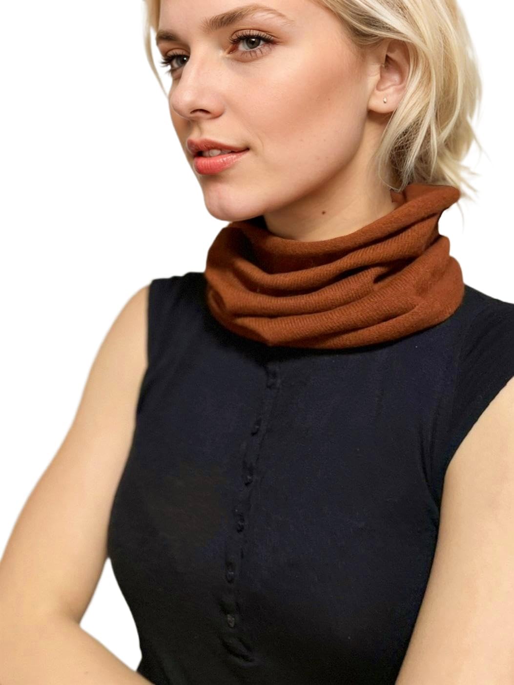 Prettystern Damen Herren Kaschmir Loop Schal warm Cashmere leicht Schlauchschal Strick-schal Halstuc