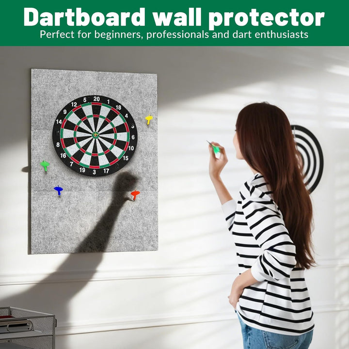 NEUSID 6 Stück Dart Wandschutz, Filz Dartboard Wandschutz Selbstklebend Gespleisst Dartscheibe Hinte