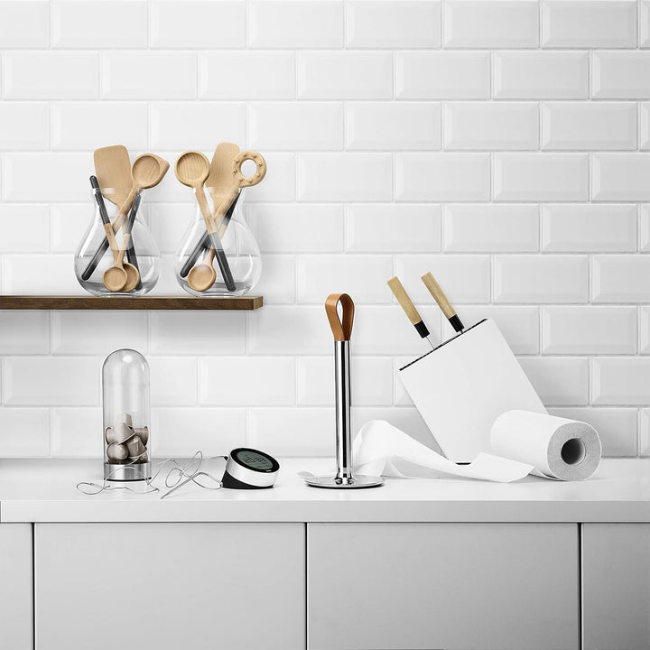 EVA SOLO | Messerblock Schräg white | Lamellen lassen sich reinigen | White | Weiss, Weiss