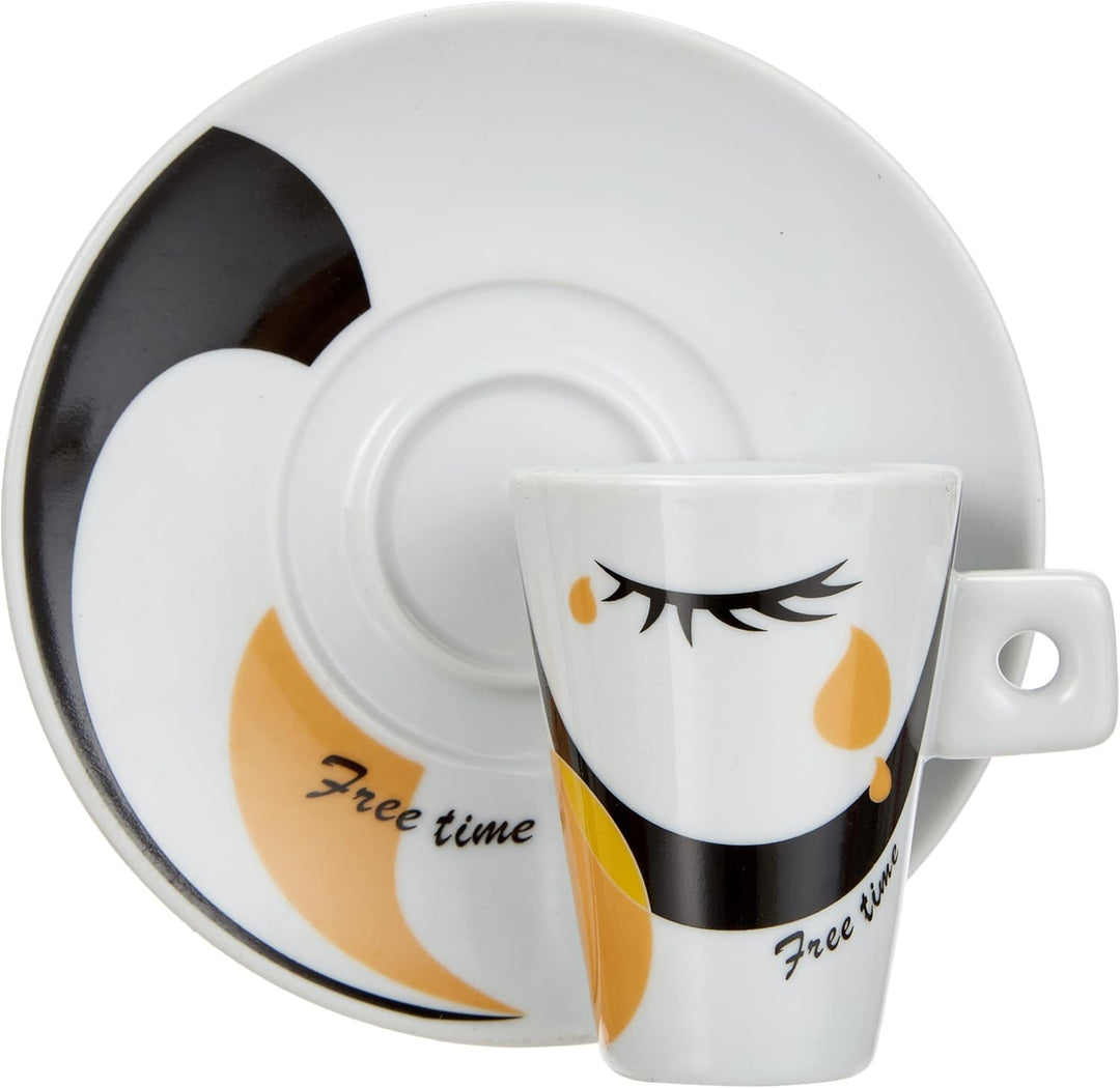 Zeller, Porzellan, Espressotassen Set 12-teilig Faces, Dekor, Weiss, Weiss