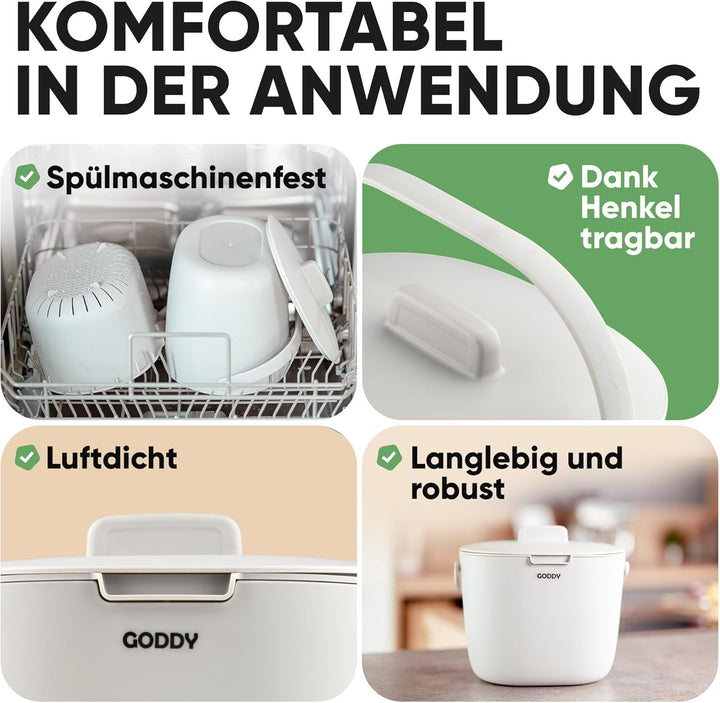 GODDY Biomülleimer Küche Bioabfallbehälter für küche Eimer mit Deckel [Geruchsdicht] 7L Komposteimer