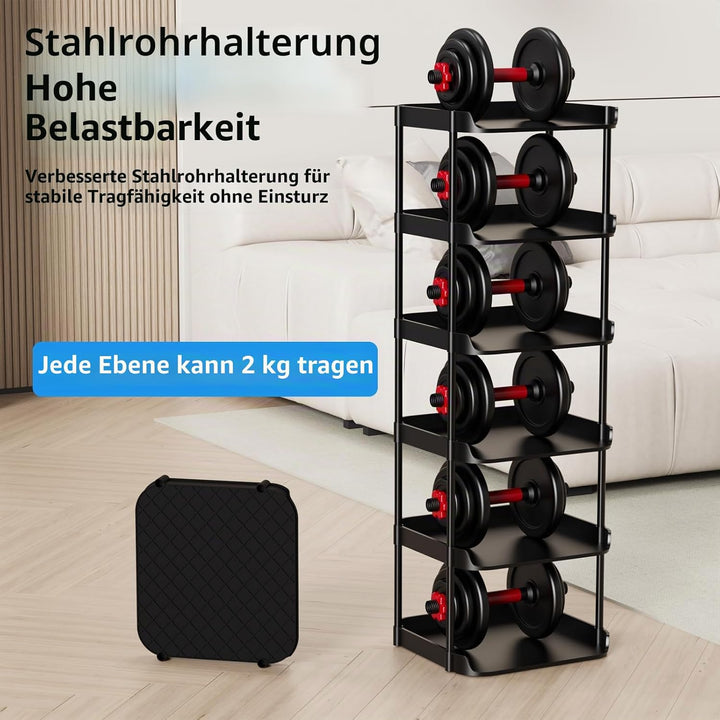 6 Ebenen Schmal Schuhregal, Mehrschichtiges Hoch Schuhregale Platzsparend, Stapelbar Klein Standrega