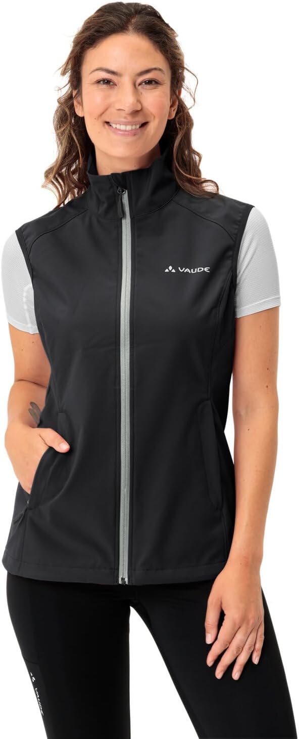 VAUDE Women's Hurricane Vest III - Softshellweste Damen - Weste zum Wandern 38 black uni, 38 black u