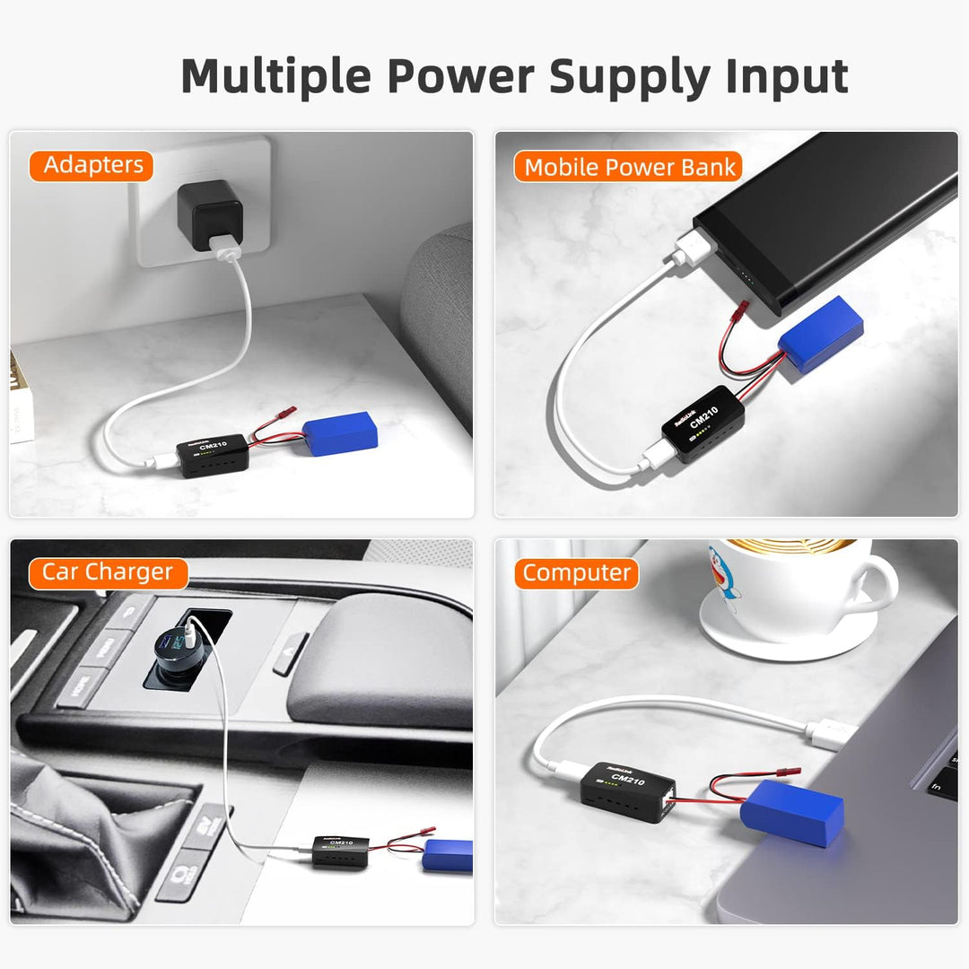 Radiolink CM210 1 Stück schneller 2S LiPo Akku Balance Ladegerät Micro Size USB Type-C Stecker, Netz