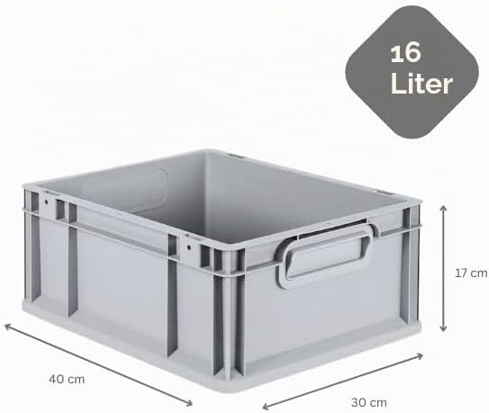 PROREGAL SuperSparSet 5x Eurobox NextGen Grip | HxBxT 17x30x40cm | 16 Liter | Griffe geschlossen | G