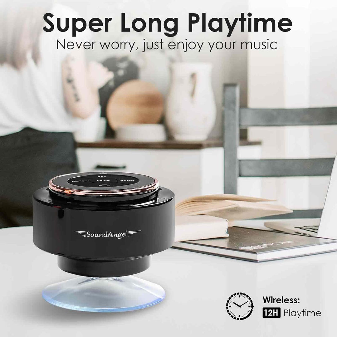 Xleader Dusche Bluetooth Lautsprecher Klein Musikbox, Wasserdicht Bluetooth Lautsprecher mit Saugnap