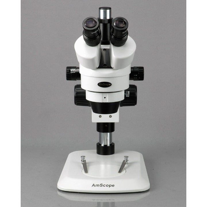 AmScope SM-1TNY Trinokulares Industrielle Inspektion Zoom-Stereomikroskop, 7X-90X, Weiss
