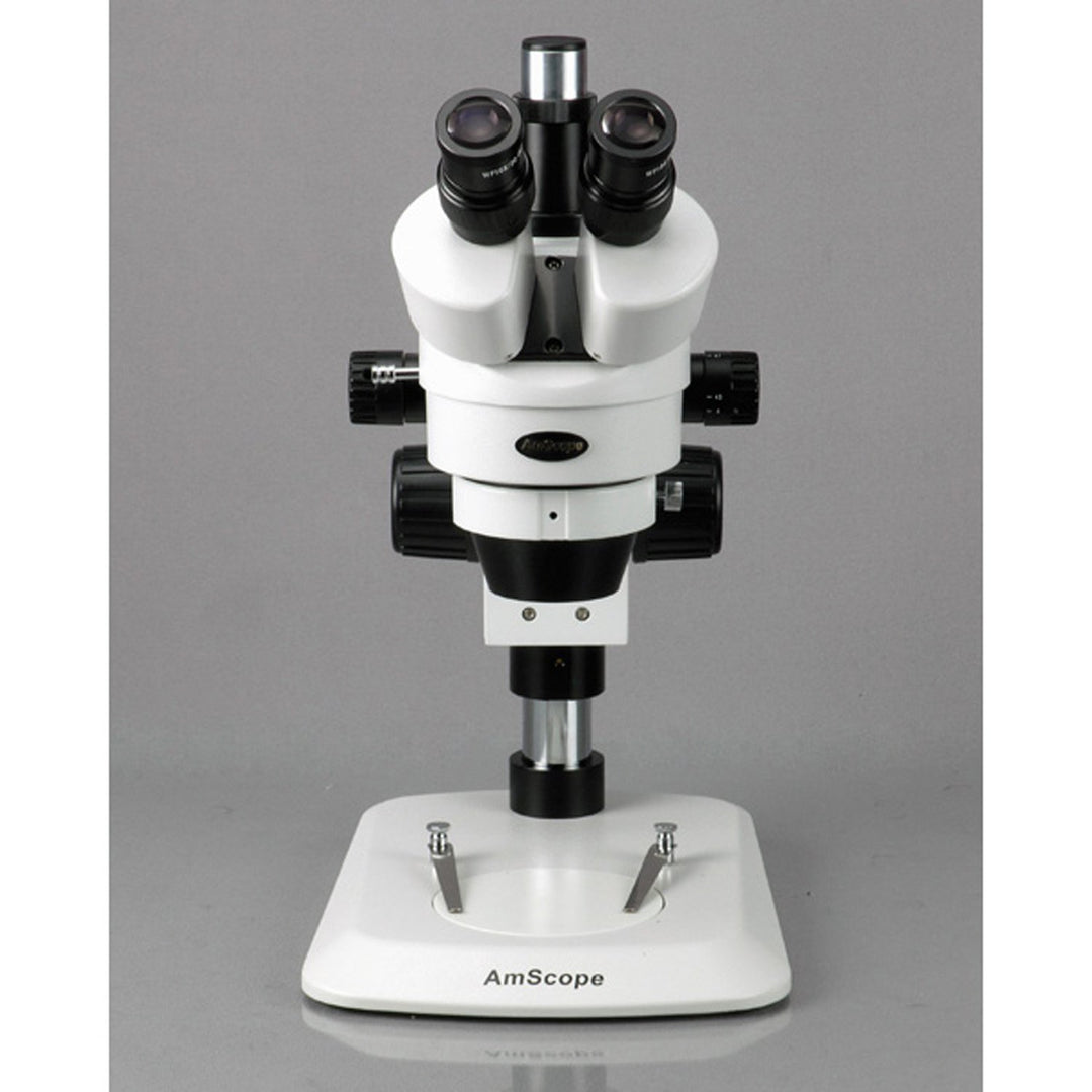 AmScope SM-1TNZ Trinokulares Industrielle Inspektion Zoom-Stereomikroskop, 3.5X-90X, Weiss