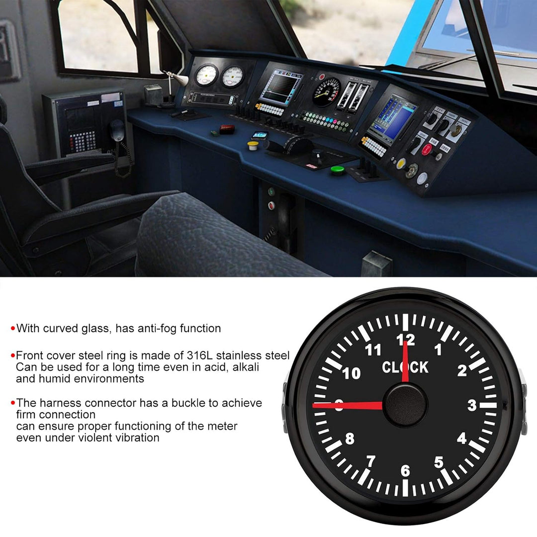 Aramox Universal Dial Clock Meter,2in/52mm Clock Gauge Instrument 0-12 Stundenzähler Rote Hintergrun