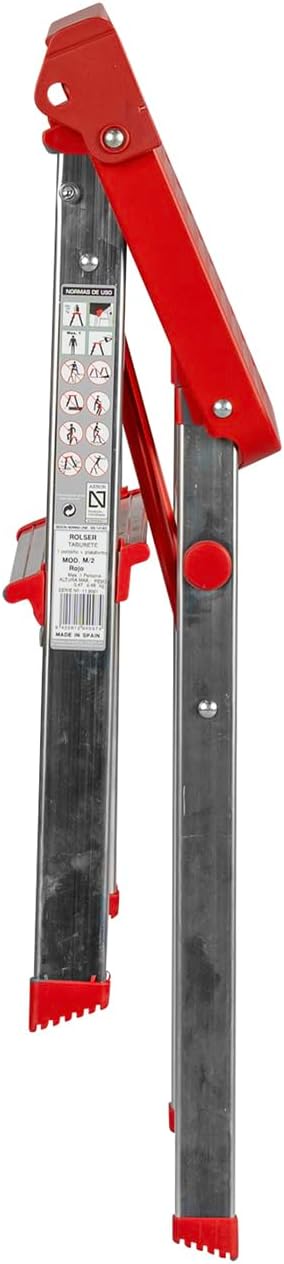 Klappbarer Tritthocker aus Aluminium Rolser M2 - Rot, Rot