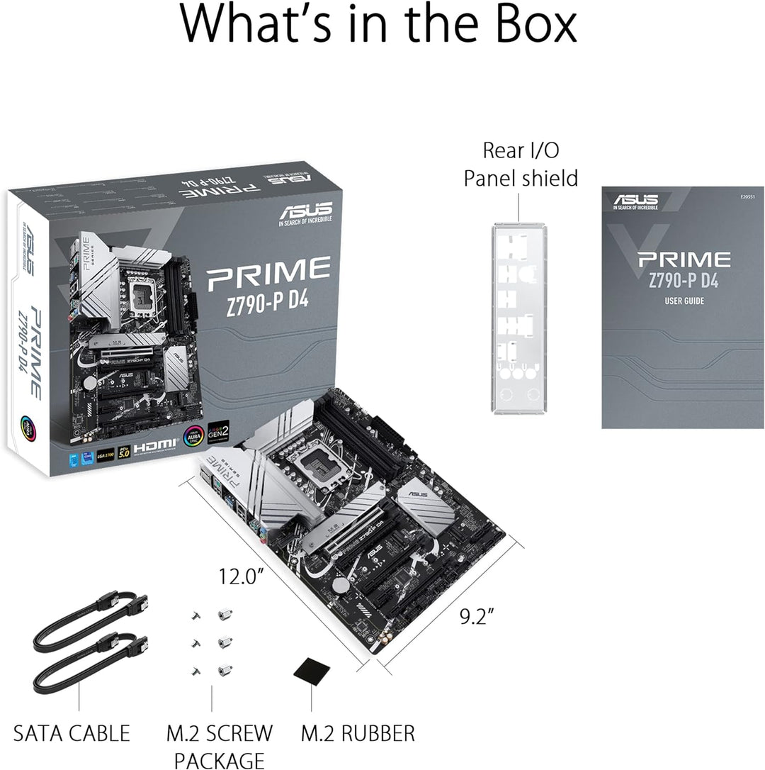 ASUS Prime Z790-P D4 Gaming Mainboard Sockel Intel LGA1700 (ATX, PCIe 5.0, DDR4 Speicher, 3x M.2, HD