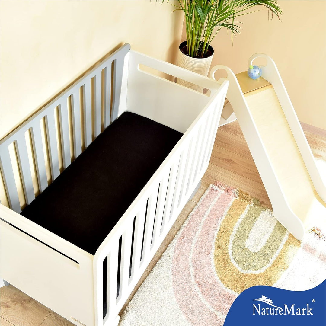 NatureMark 2er Pack Kinder FROTTEE Spannbettlaken, Spannbetttuch kuschelig weich, für Babybett und K