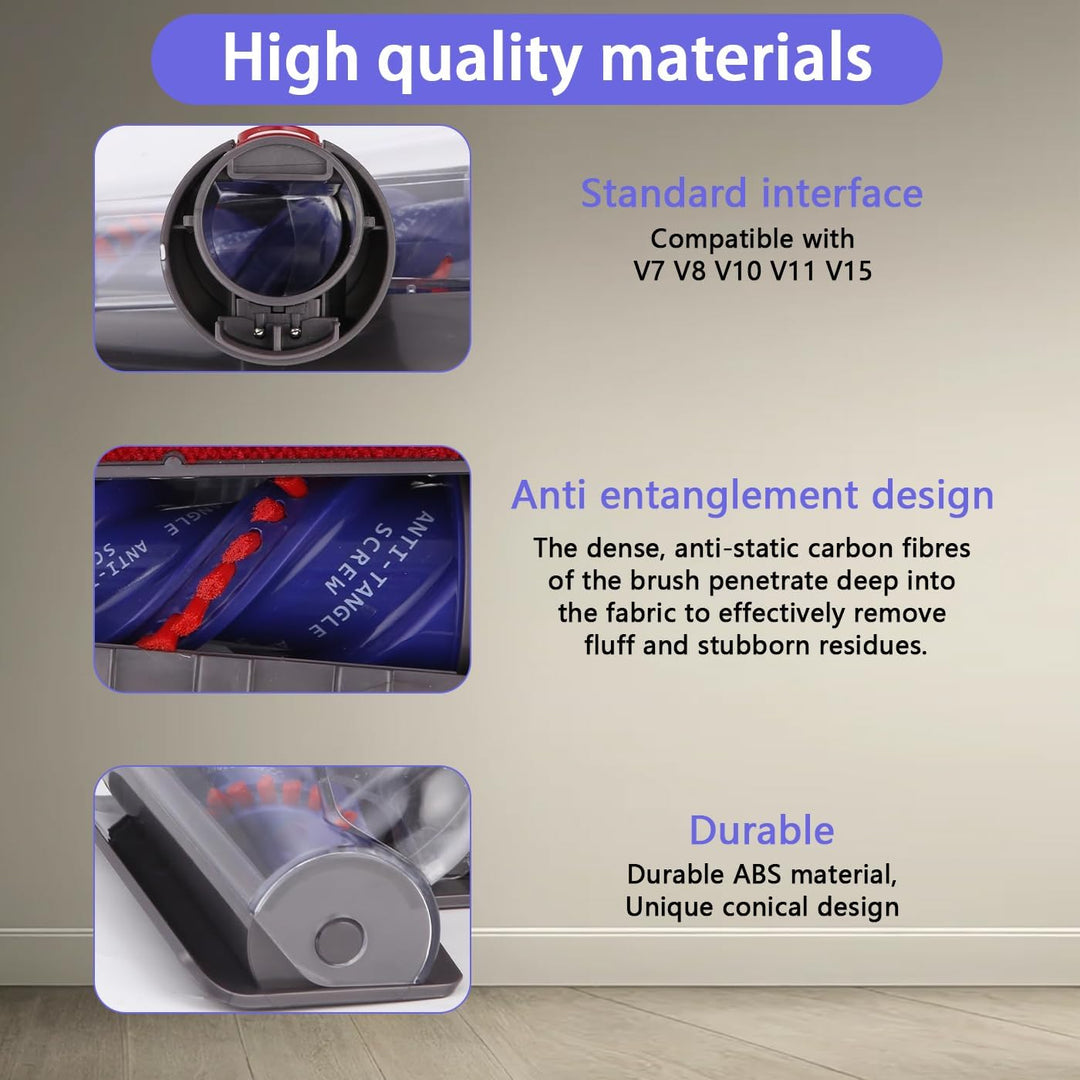 Mini Elektrobürste für Dyson V7 V8 V10 V11 V15 Staubsauger, Turbinendüse Ersatzbürste Zubehör Entfer