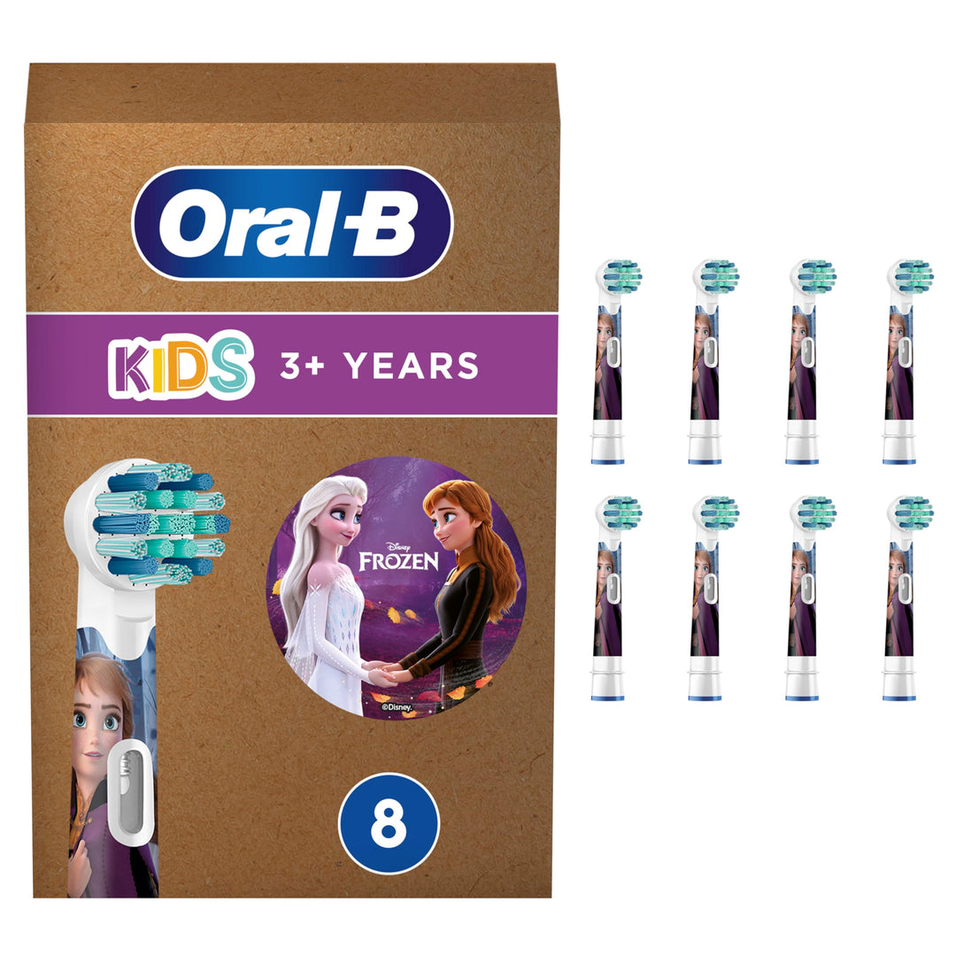 Oral-B Kids Frozen Aufsteckbürsten für elektrische Zahnbürste, 8 Stück, extra weiche Borsten, Zahnbü