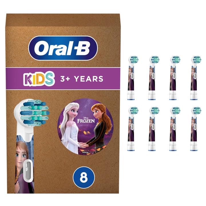 Oral-B Kids Frozen Aufsteckbürsten für elektrische Zahnbürste, 8 Stück, extra weiche Borsten, Zahnbü
