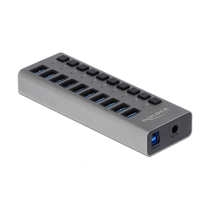 Delock Externer SuperSpeed USB Hub mit 10 Ports + Schalter, 63670