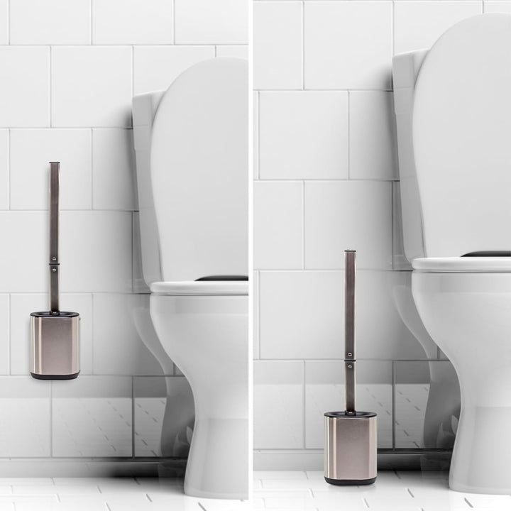 Erreke WC Bürste, 2er-Pack Klobürste Edelstahl Wandmontage, Toilettenbürste Silikon, Flexibl, Modern