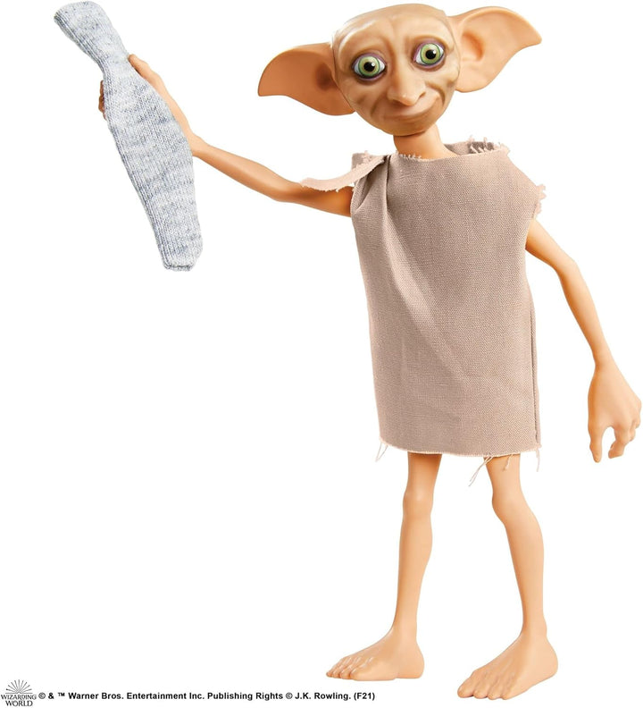 Mattel Harry Potter Sammelfigur Dobby der Hauself in altes Leintuch gekleidet, mit Socke als Zubehör