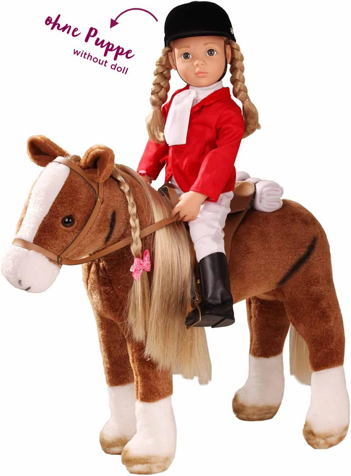 Götz 3402375 Brown Beauty Kämmpferd - braunes Plüschpferd mit einem Stockmass von ca. 37 cm und eine