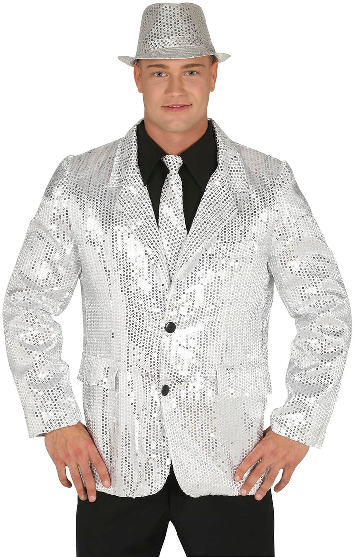 FIESTAS GUIRCA, S.L. Pailletten Blazer Silber M