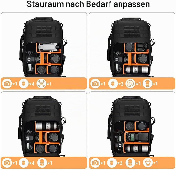 MOSISO Kamerarucksack, DSLR/SLR/Spiegellose Fotografie Taktisch Kamera Tasche Hülle Wandern im Freie