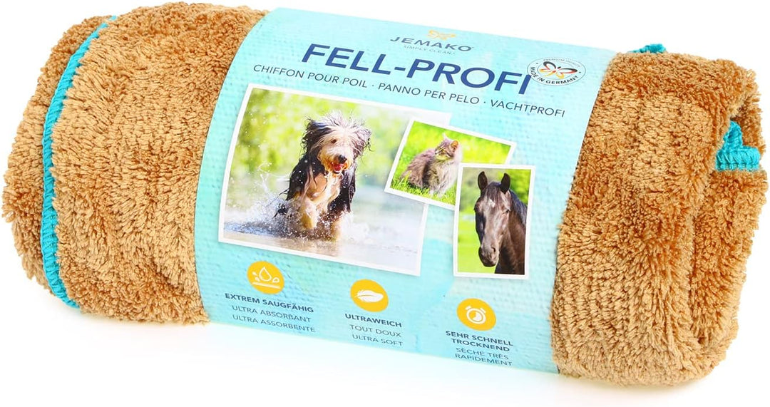 Jemako Fell-Profi Hundehandtuch Haustier-Trockentuch Haustier-Handtuch zur Haustier-Pflege, schonend