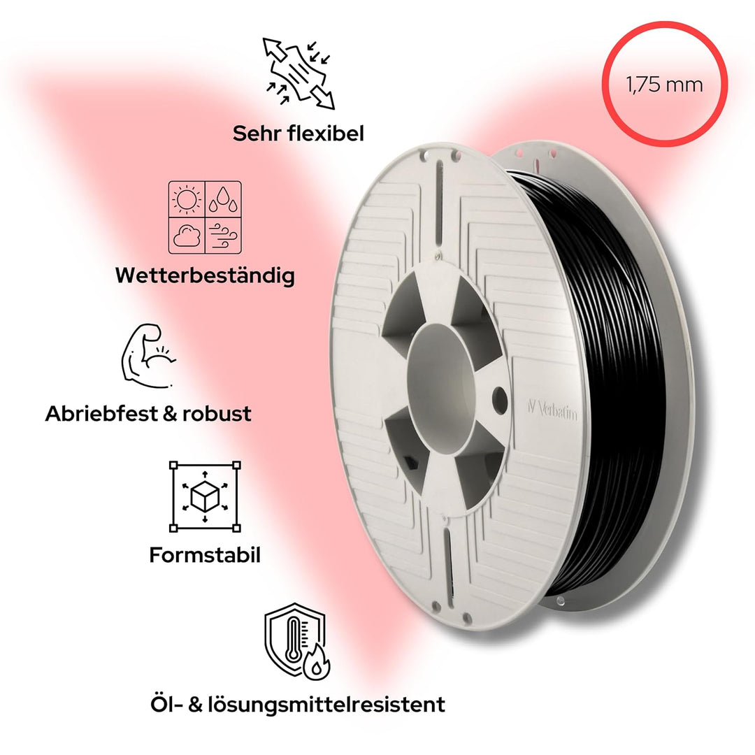 VERBATIM Tefabloc TPE-Filament 3D-Druck - 1,75mm - 500g - Thermoplastisches Hochleistungs-Polyestere