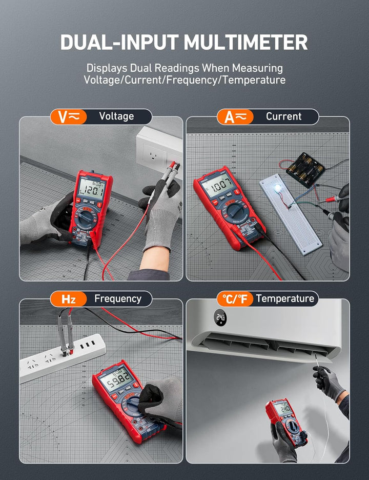AstroAI Digital Multimeter mit NCV, True RMS Auto-Range 6000 Counts Spannungsprüfer Voltmeter, misst