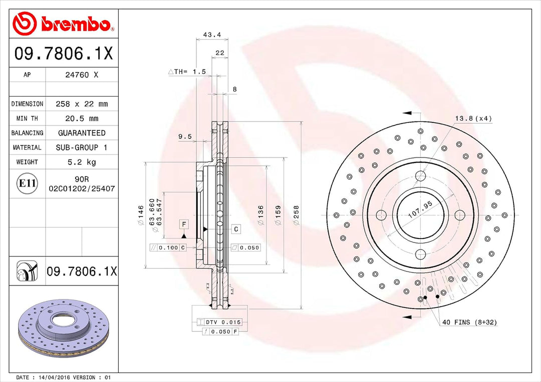 Brembo BX 09.7806.1X FO Focus A