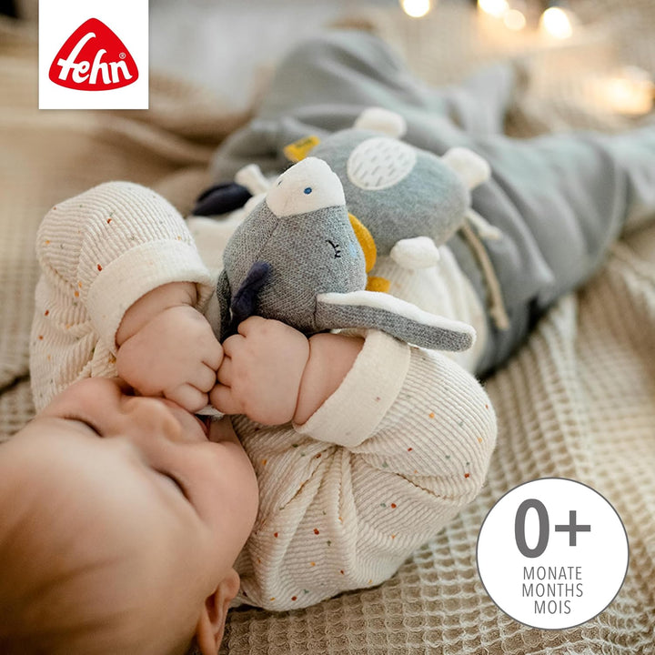 Fehn Spieluhr Baby fehnNatur Einschlafhilfe Esel - Kuscheltier aus Baumwolle aus biologischem Anbau