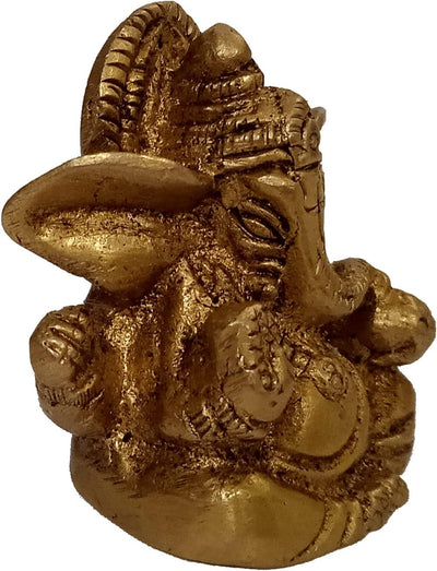 Purpledip 12434 Statue Ganesha Ganapati Vinayak aus Messing, klein