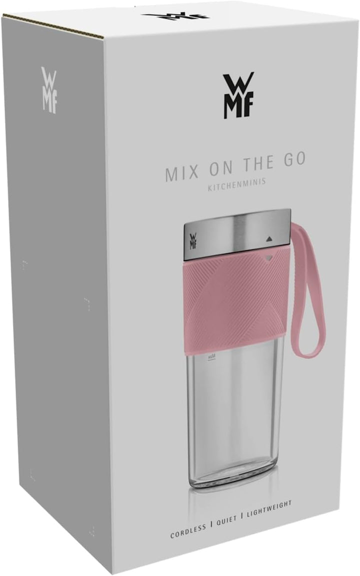 WMF Küchenminis Mix on the Go 300 ml, Mini Mixer to Go, USB Mixer Smoothie Maker, aufladbarer Person