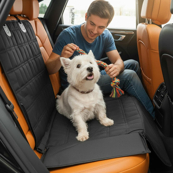 Hunde Autositz Extra Stabiler Wasserdichter Rutschfester Haustierautositz mit 2 Befestigungsgurten f