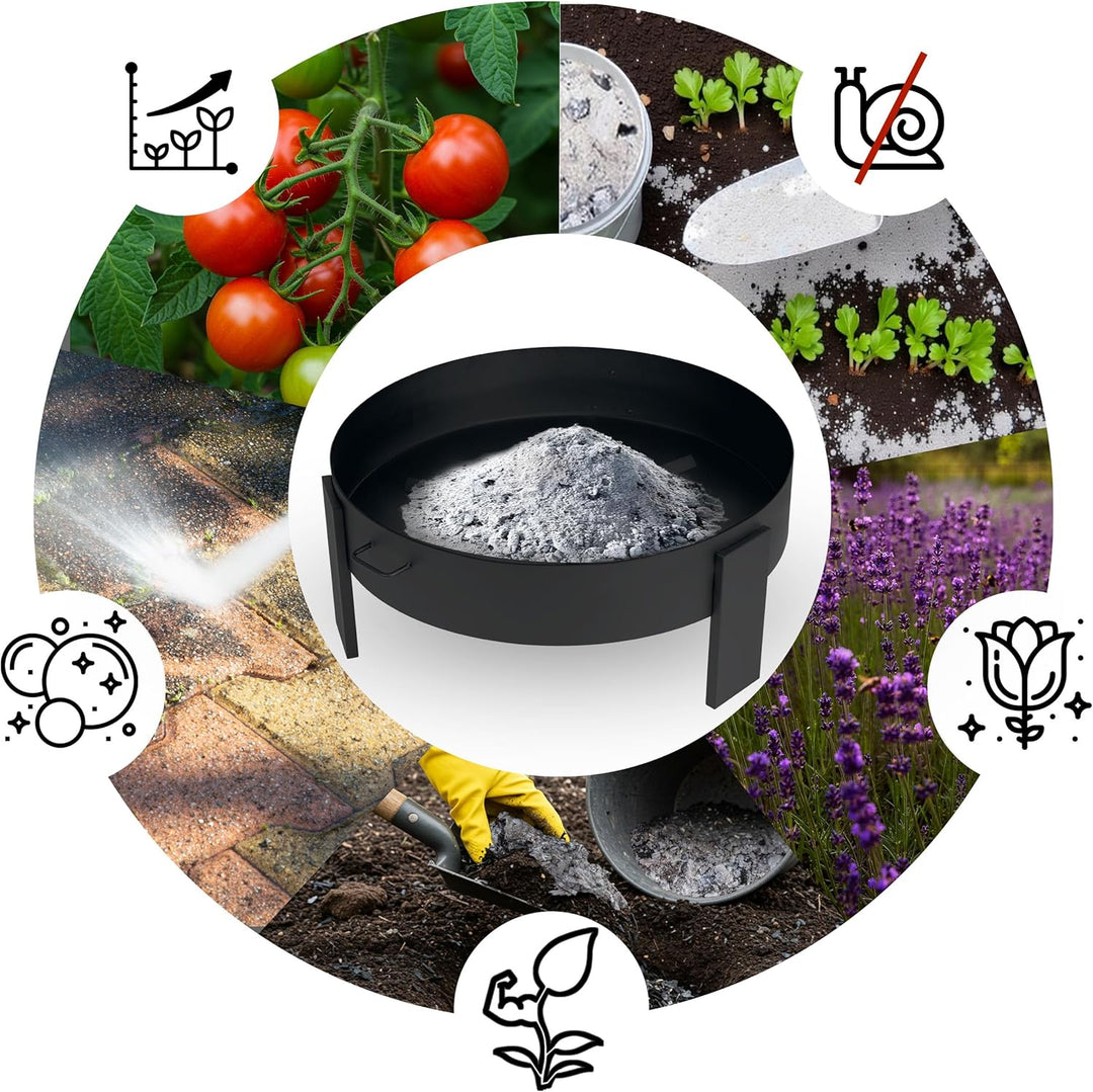 Berdsen Feuerschale 80 cm Feuerstelle Outdoor Feuerkorb Garten Rostfrei Stahl Pulverbeschichtet Schw