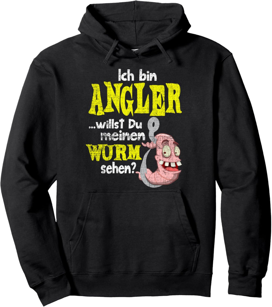 Ich bin Angler willst du meinen Wurm sehen Mann Carp Fishing Pullover Hoodie