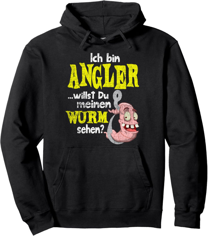 Ich bin Angler willst du meinen Wurm sehen Mann Carp Fishing Pullover Hoodie