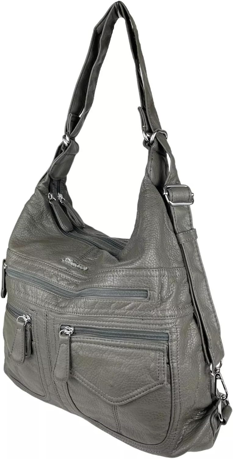 kennydoo Rucksacktasche I 2in1 Damen Rucksack und Handtasche in Einem I Schultertasche einfarbig uni