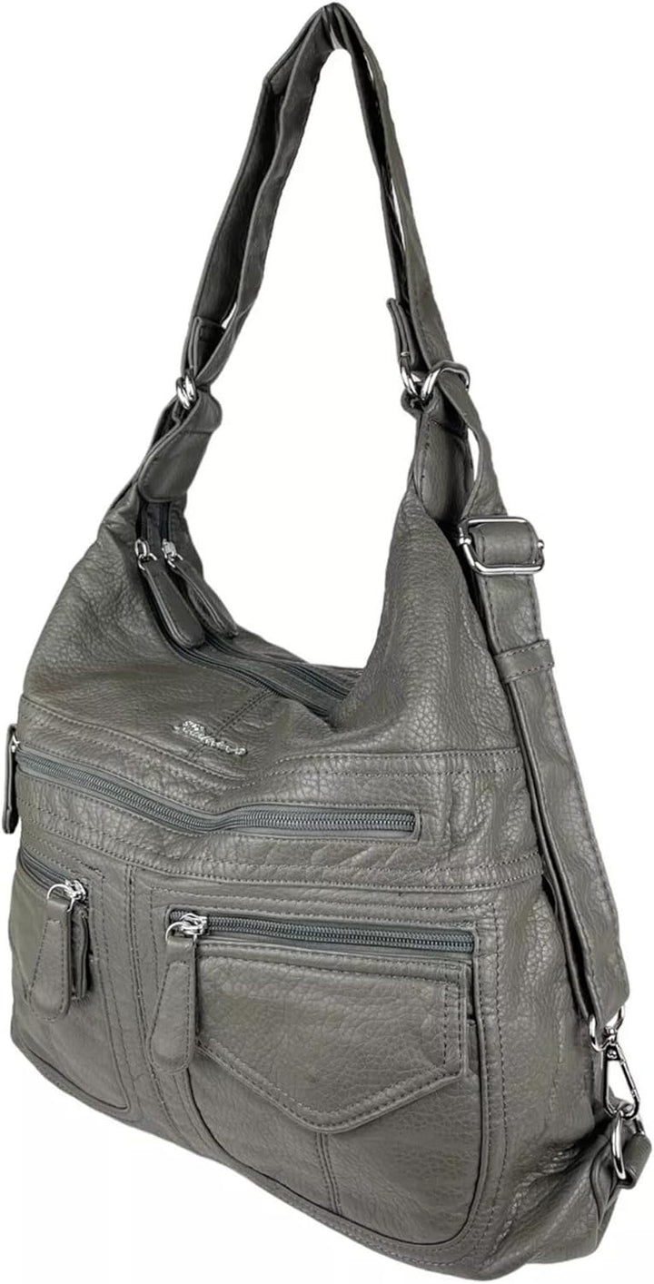 kennydoo Rucksacktasche I 2in1 Damen Rucksack und Handtasche in Einem I Schultertasche einfarbig uni