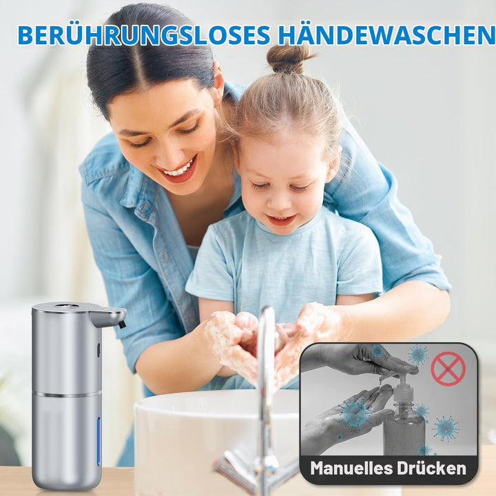 Fachixy Seifenspender Automatisch mit digitaler Anzeige,380ml Elektrischer Seifenspender mit Sensor,
