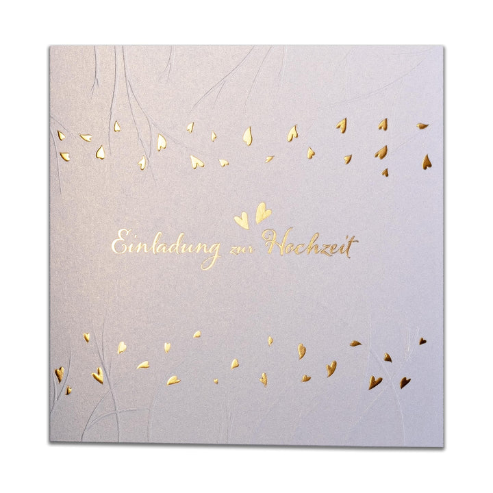 Art Nuvo HOCHZEITSEINLADUNGEN - SATZ 20 St, 135x135mm MIT BEDRUCKBAREN EINLAGEN UND UMSCHLÄGEN FÜR H