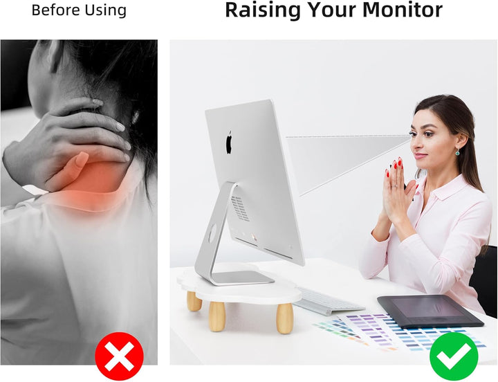 Monitorständer, Wolkenform, stabiles Holz, Computer-Monitor-Ständer, Mehrzweck-Ständer, Desktop-Orga