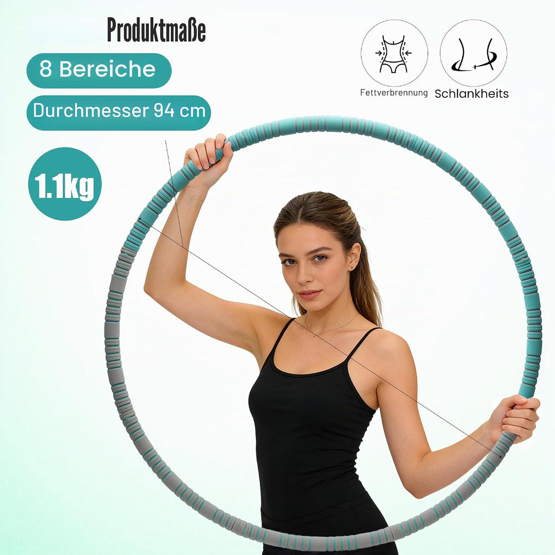 Hula Hoop Reifen Erwachsene und Kinder zum Abnehmen, 8 Teile abnehmbar, Gewicht können angepasst Wer